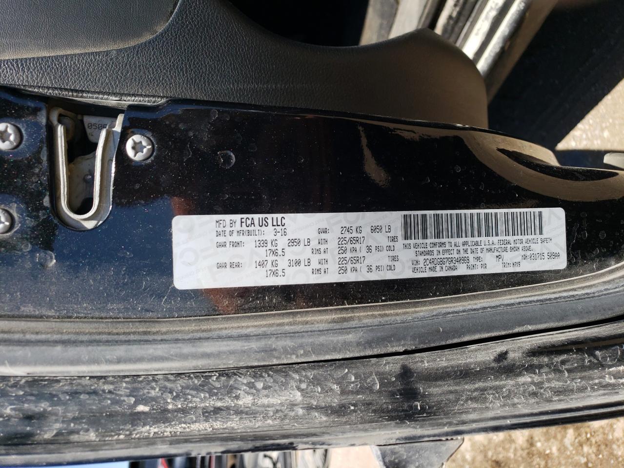 2C4RDGBG7GR340969 2016 Dodge Grand Caravan Se