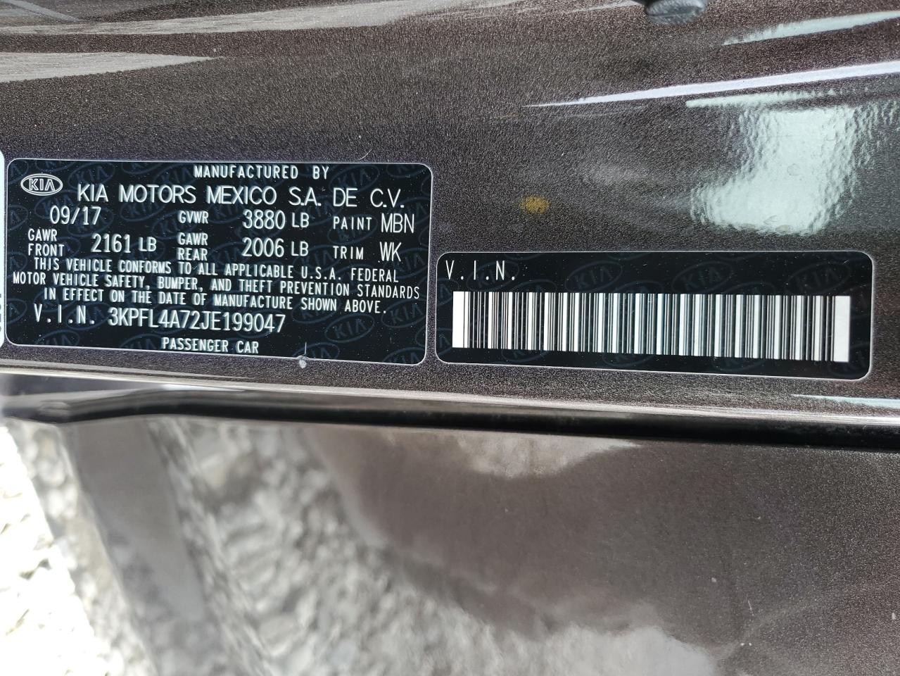 3KPFL4A72JE199047 2018 Kia Forte Lx