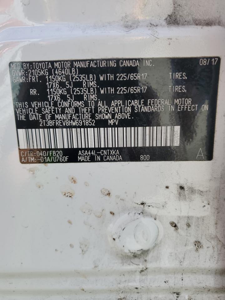 2T3BFREV8HW691852 2017 Toyota Rav4 Le