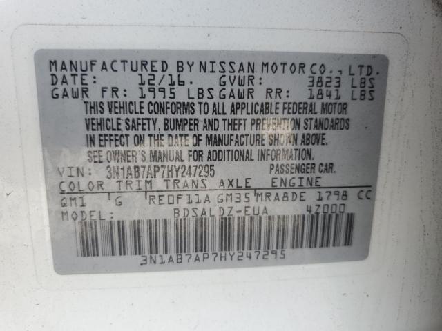 2017 Nissan Sentra S VIN: 3N1AB7AP7HY247295 Lot: 60941684