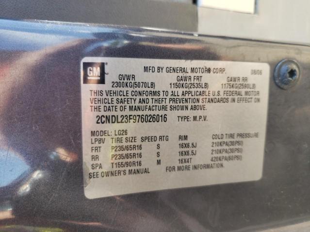 2007 Chevrolet Equinox Ls VIN: 2CNDL23F976026016 Lot: 58699024