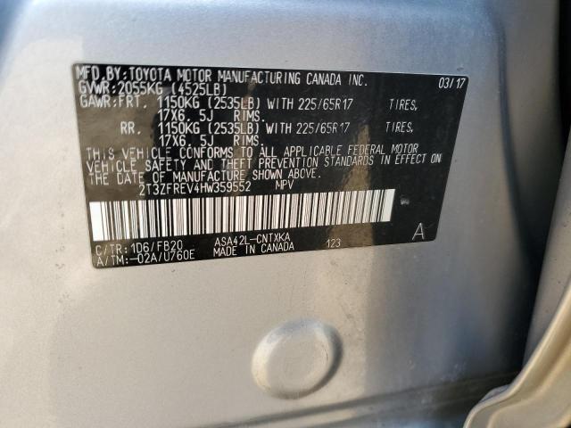 2017 Toyota Rav4 Le VIN: 2T3ZFREV4HW359552 Lot: 60166844