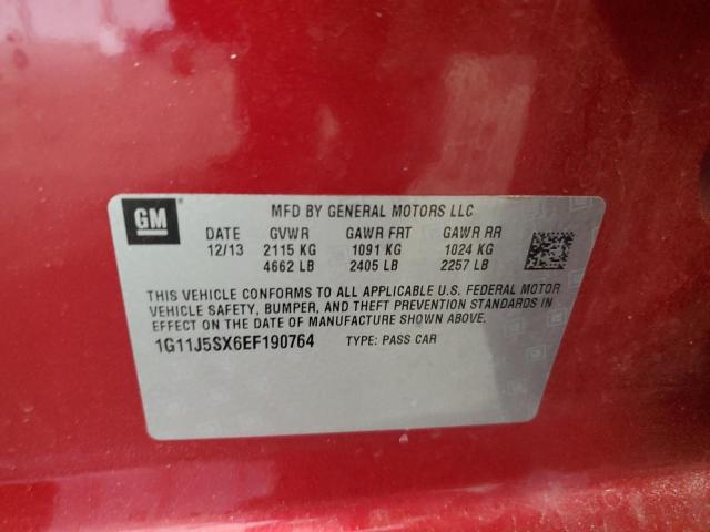 2014 Chevrolet Malibu Ltz VIN: 1G11J5SX6EF190764 Lot: 60782364