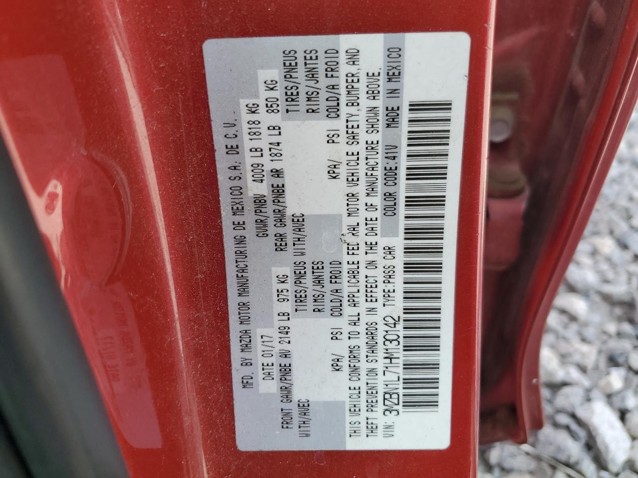 3MZBN1L71HM130142 2017 Mazda 3 Touring