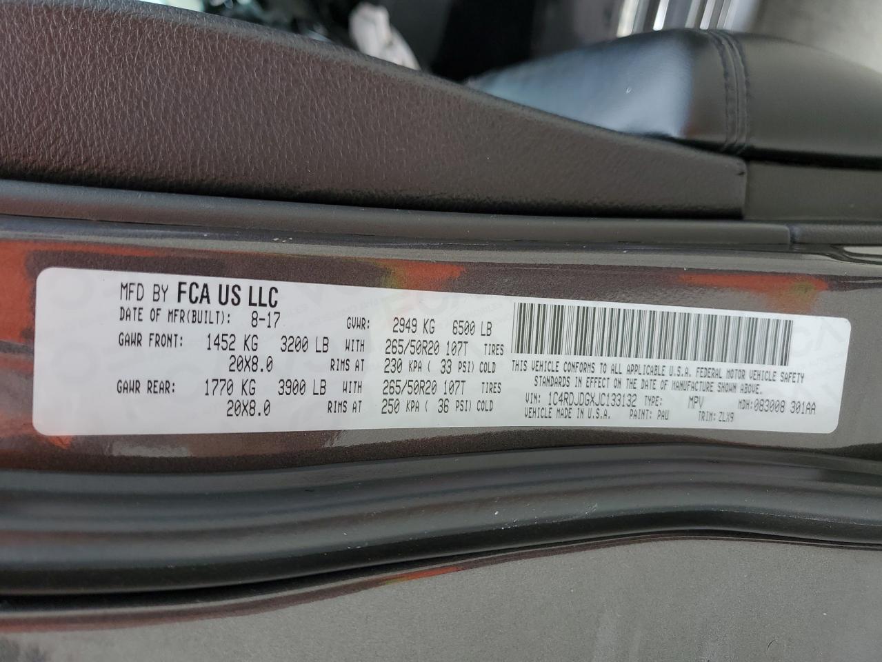 1C4RDJDGXJC133132 2018 Dodge Durango Gt