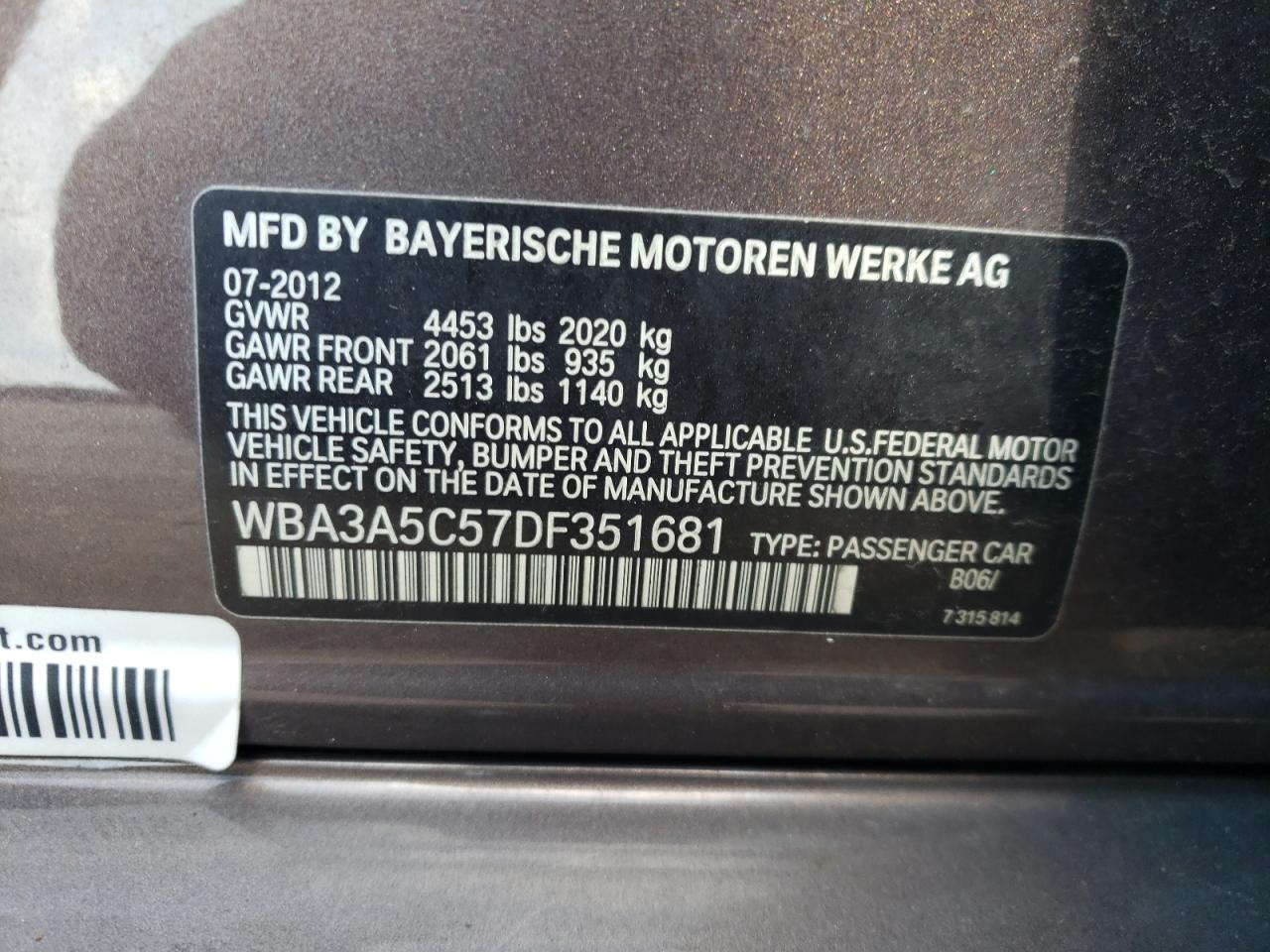 WBA3A5C57DF351681 2013 BMW 328 I