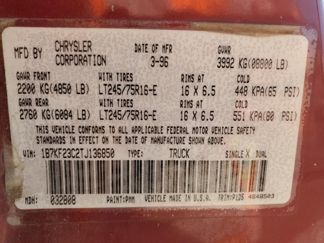 1B7KF23C2TJ136850 1996 Dodge Ram 2500