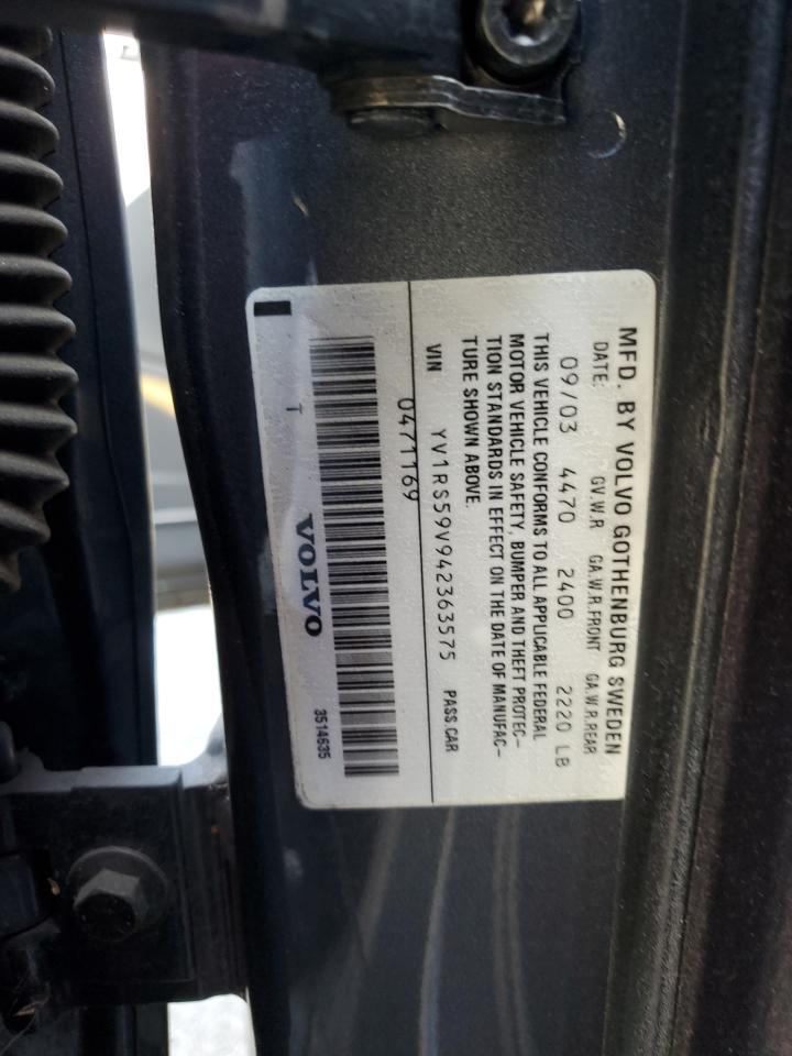 YV1RS59V942363575 2004 Volvo S60 2.5T