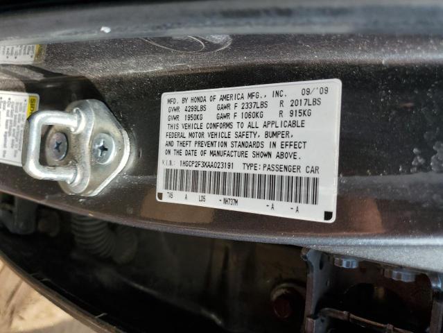 2010 Honda Accord Lx VIN: 1HGCP2F3XAA023191 Lot: 60855074