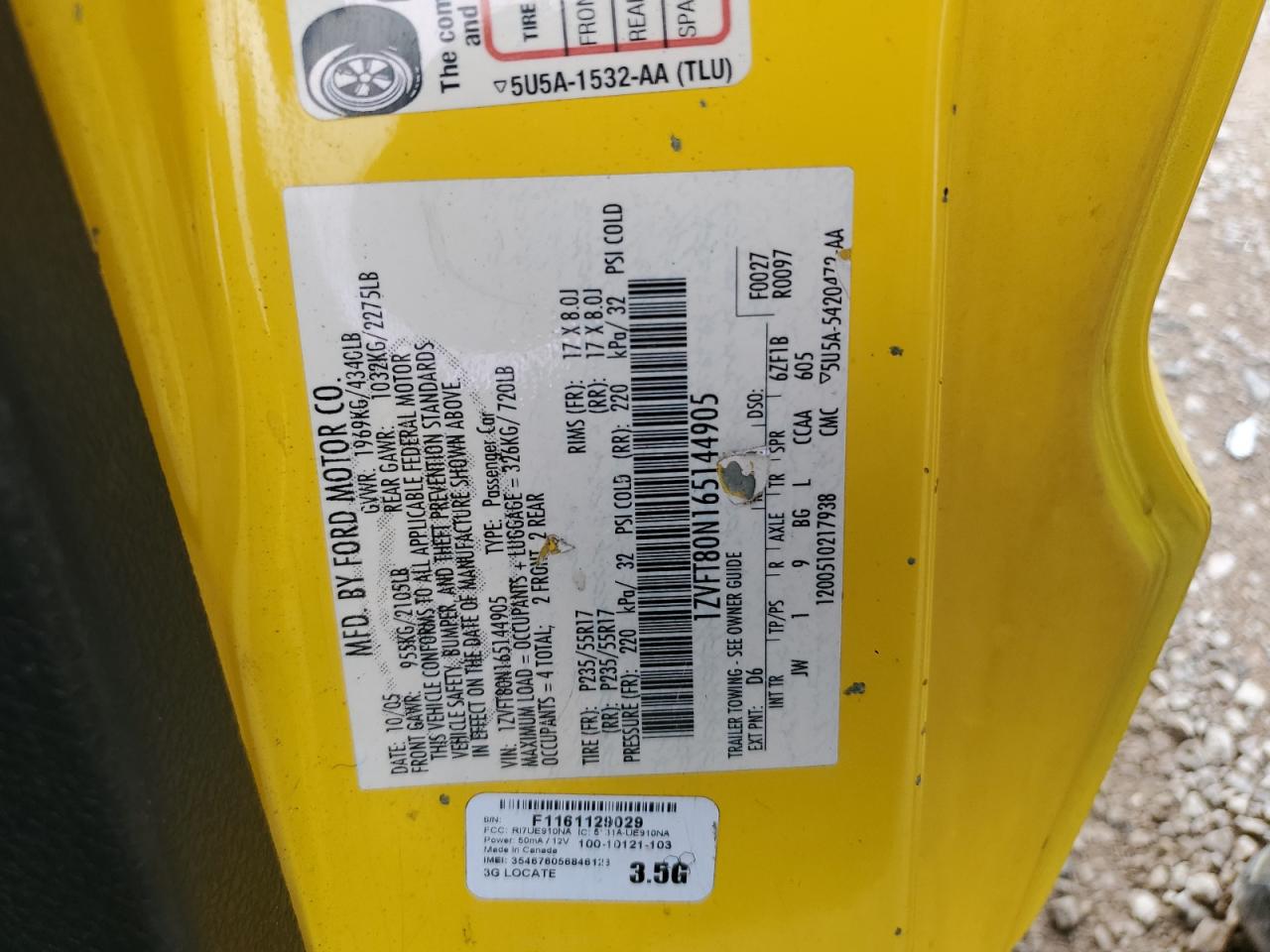 1ZVFT80N165144905 2006 Ford Mustang