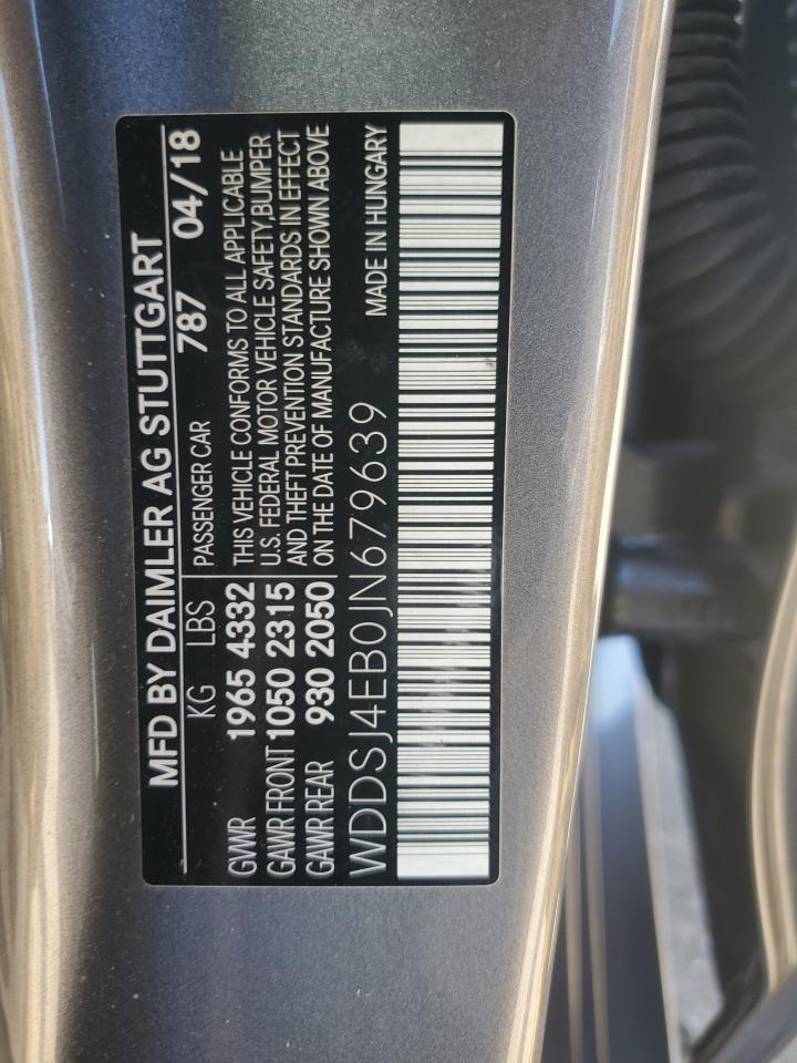 WDDSJ4EB0JN679639 2018 Mercedes-Benz Cla 250