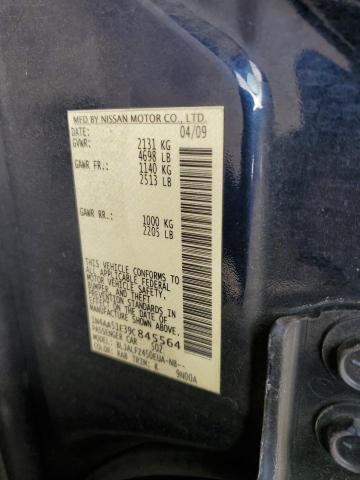 2009 Nissan Maxima S VIN: 1N4AA51E39C845564 Lot: 59976634