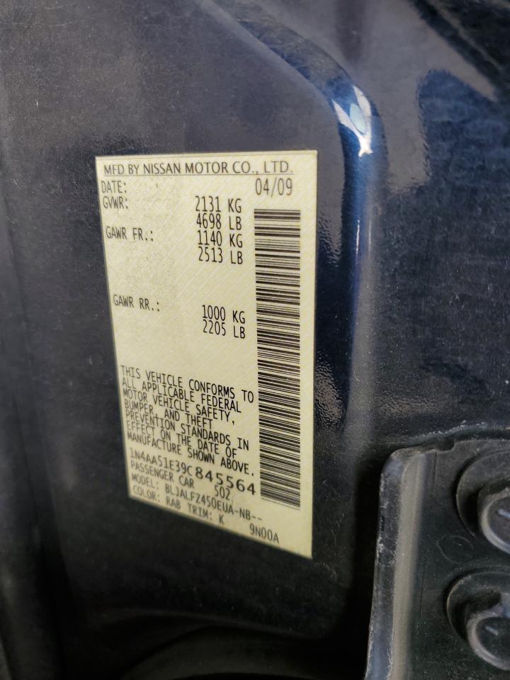 1N4AA51E39C845564 2009 Nissan Maxima S