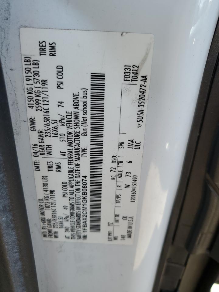 1FBAX2CM1GKB08074 2016 Ford Transit T-350