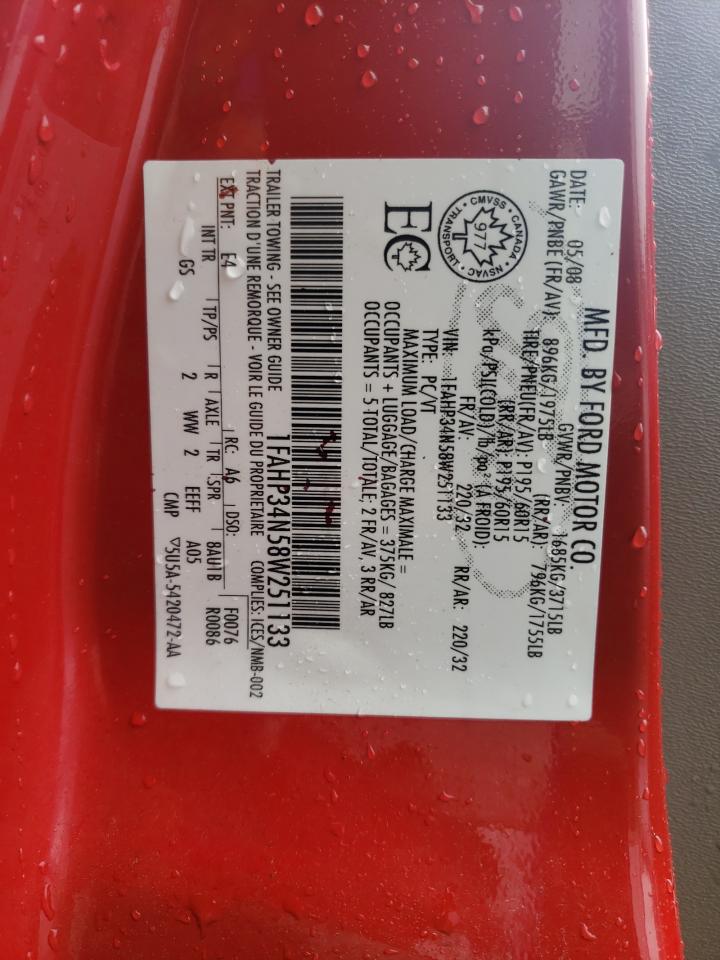 1FAHP34N58W251133 2008 Ford Focus S/Se