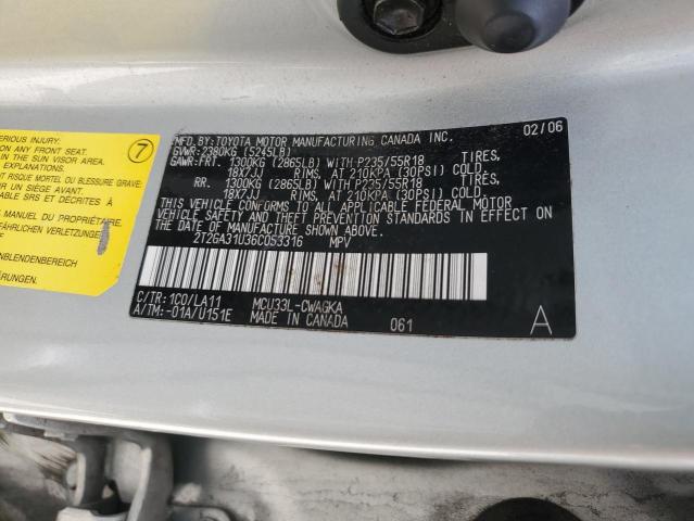 2006 Lexus Rx 330 VIN: 2T2GA31U36C053316 Lot: 58052554