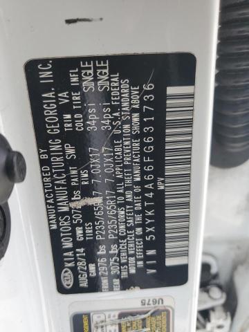 2015 Kia Sorento Lx VIN: 5XYKT4A66FG631736 Lot: 58843704