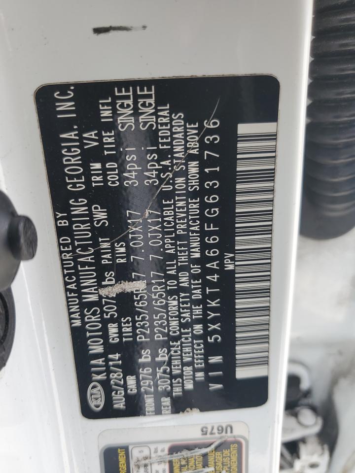 5XYKT4A66FG631736 2015 Kia Sorento Lx