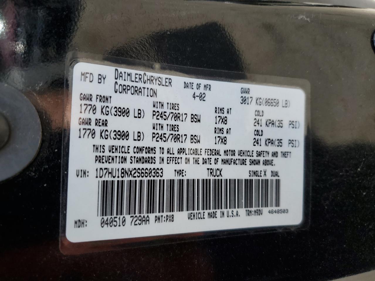 1D7HU18NX2S660363 2002 Dodge Ram 1500