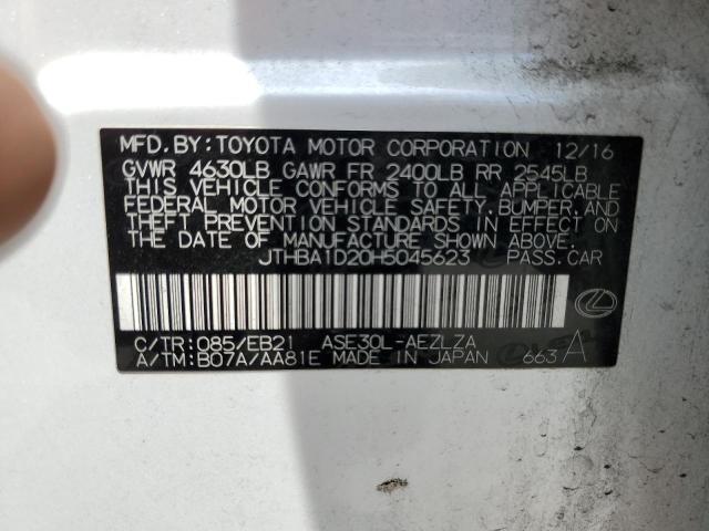 2017 Lexus Is 200T VIN: JTHBA1D20H5045623 Lot: 59920334