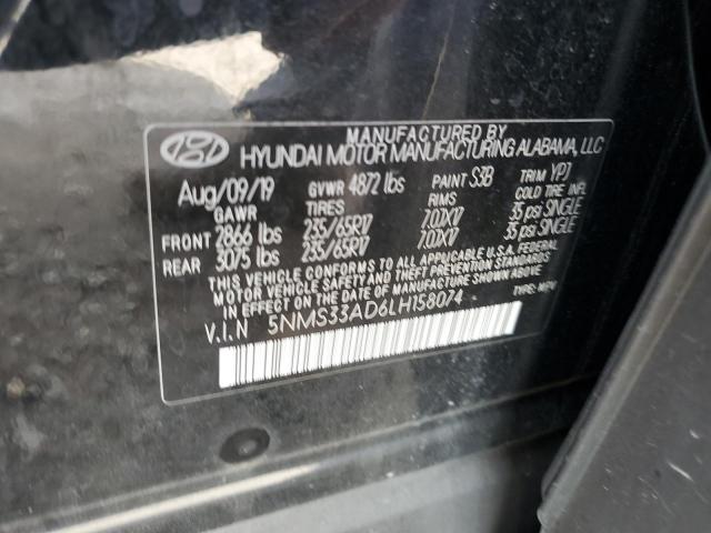 2020 Hyundai Santa Fe Sel VIN: 5NMS33AD6LH158074 Lot: 57276374