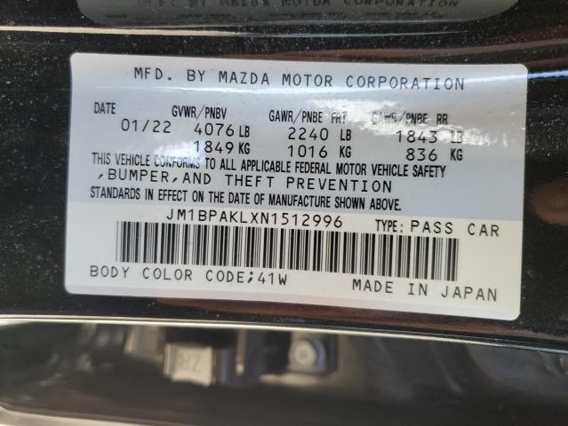 2022 Mazda 3 Select VIN: JM1BPAKLXN1512996 Lot: 60416564