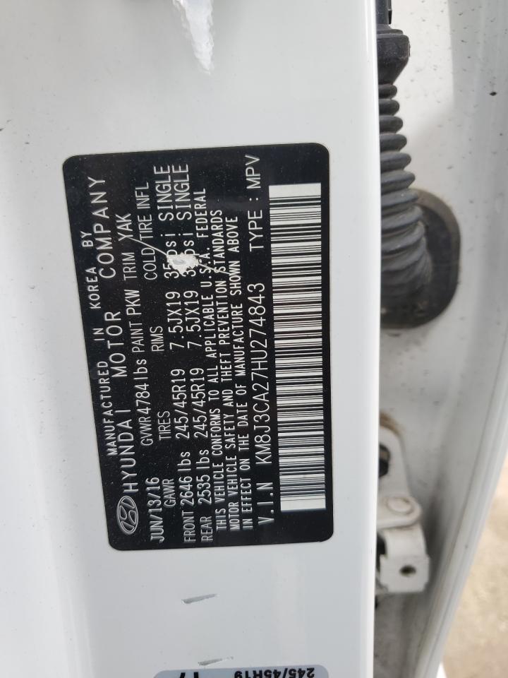 KM8J3CA27HU274843 2017 Hyundai Tucson Limited