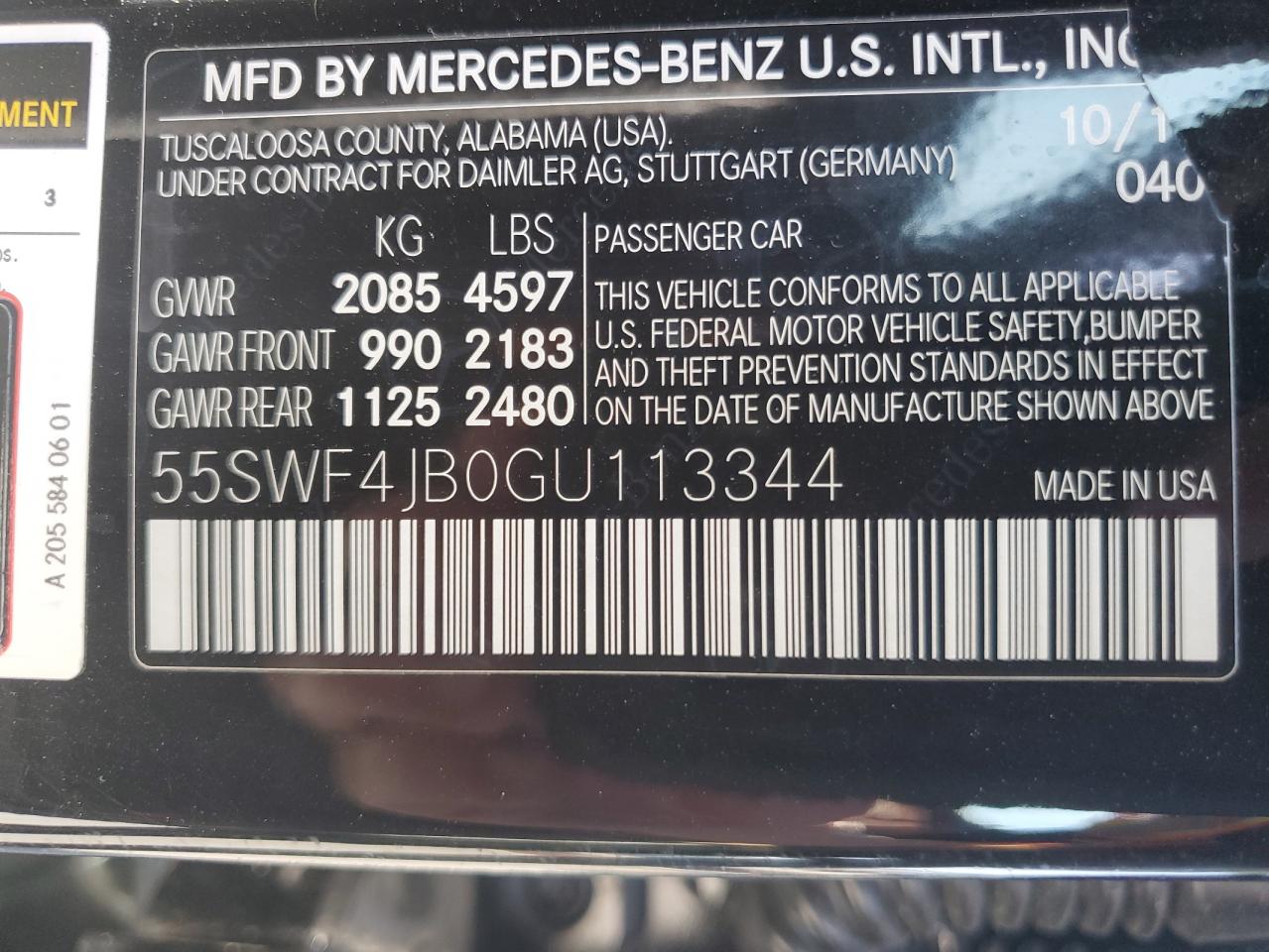 55SWF4JB0GU113344 2016 Mercedes-Benz C 300