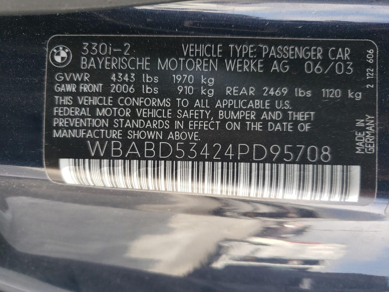 WBABD53424PD95708 2004 BMW 330 Ci