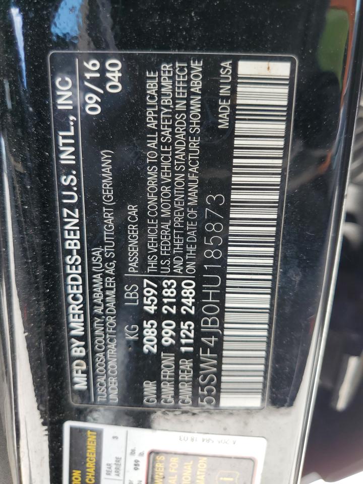 55SWF4JB0HU185873 2017 Mercedes-Benz C 300