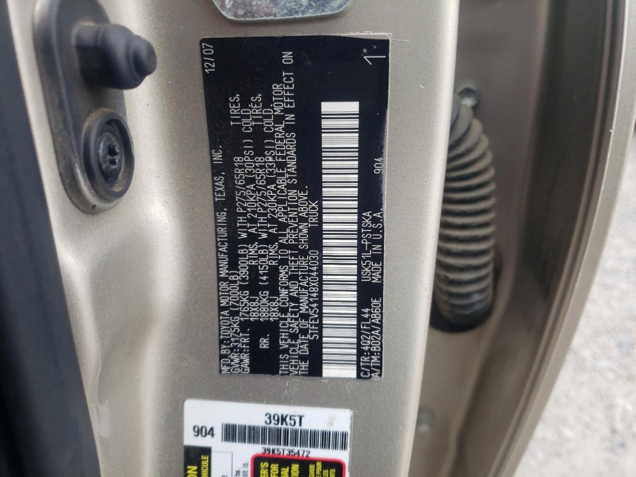 5TFEV54148X044030 2008 Toyota Tundra Crewmax