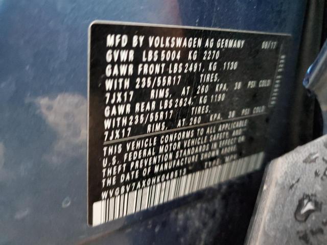 2017 Volkswagen Tiguan S VIN: WVGBV7AX0HK048513 Lot: 57574554