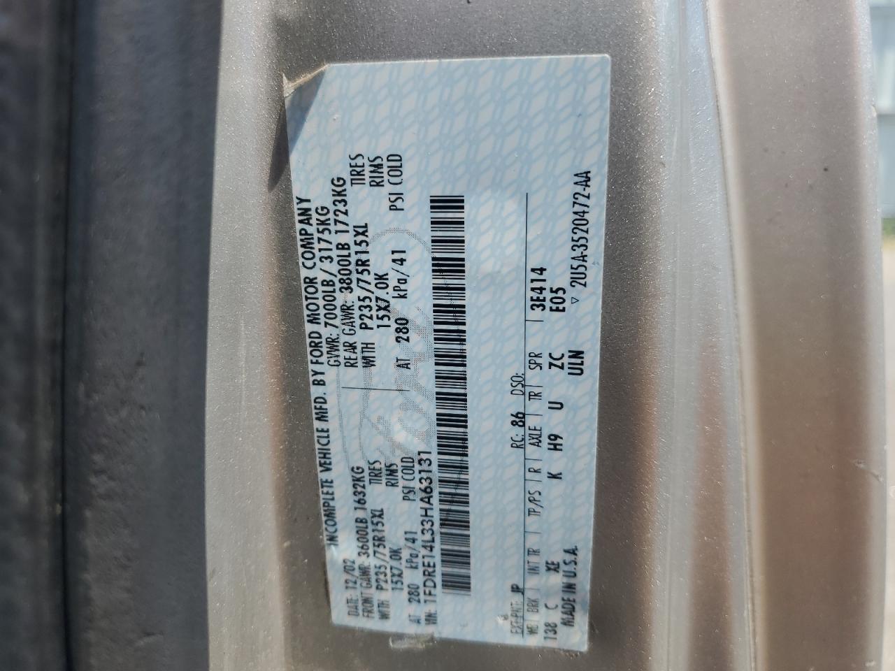 1FDRE14L33HA63131 2003 Ford Econoline E150 Van