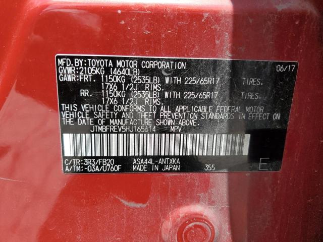 2017 Toyota Rav4 Le VIN: JTMBFREV5HJ165614 Lot: 58962064