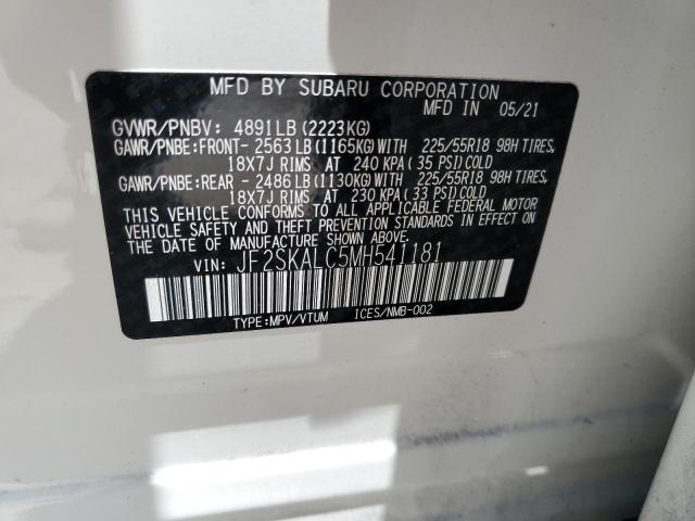 2021 Subaru Forester Sport VIN: JF2SKALC5MH541181 Lot: 57632684