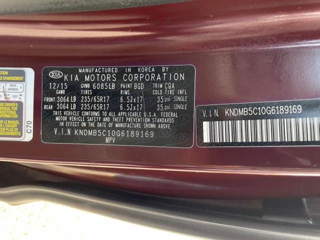 2016 Kia Sedona Lx VIN: KNDMB5C10G6189169 Lot: 59712984