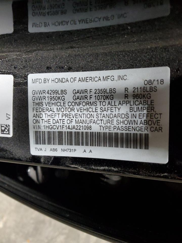 1HGCV1F14JA221098 2018 Honda Accord Lx