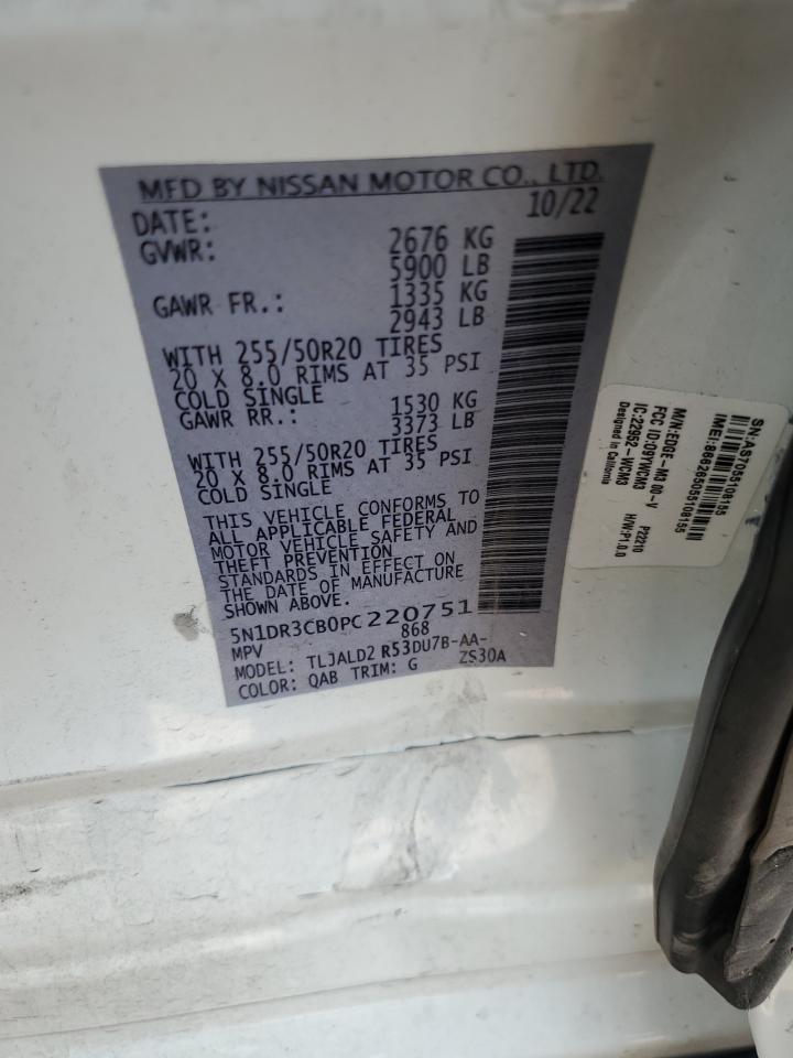 5N1DR3CB0PC220751 2023 Nissan Pathfinder Sl