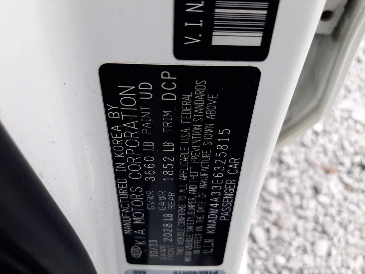 KNADM4A33E6325815 2014 Kia Rio Lx