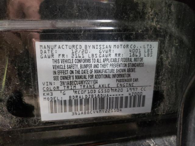 2021 Nissan Sentra Sv VIN: 3N1AB8CV4MY221104 Lot: 60374914