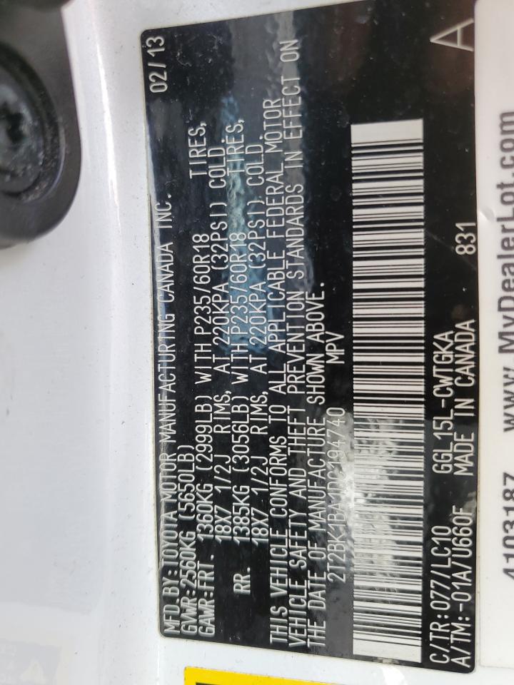 2T2BK1BA1DC194740 2013 Lexus Rx 350 Base