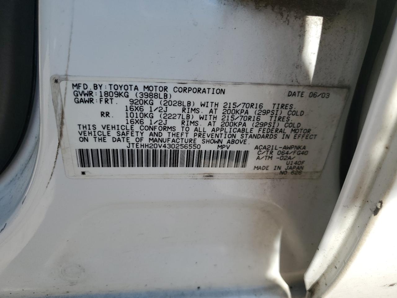 JTEHH20V430256550 2003 Toyota Rav4