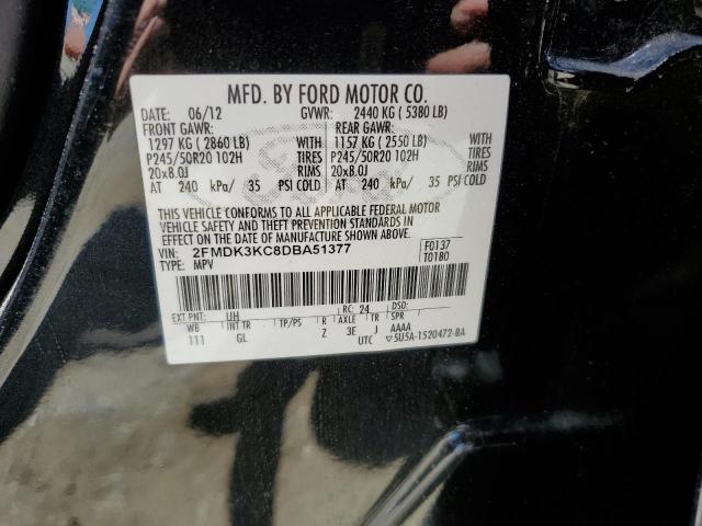 2013 Ford Edge Limited VIN: 2FMDK3KC8DBA51377 Lot: 58147134