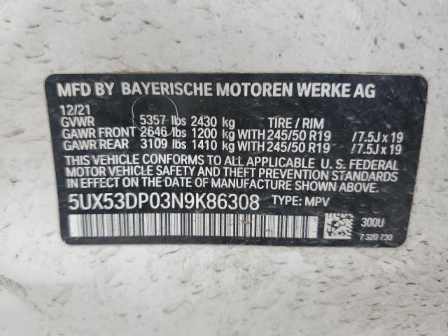 2022 BMW X3 XDRIVE3 - 5UX53DP03N9K86308