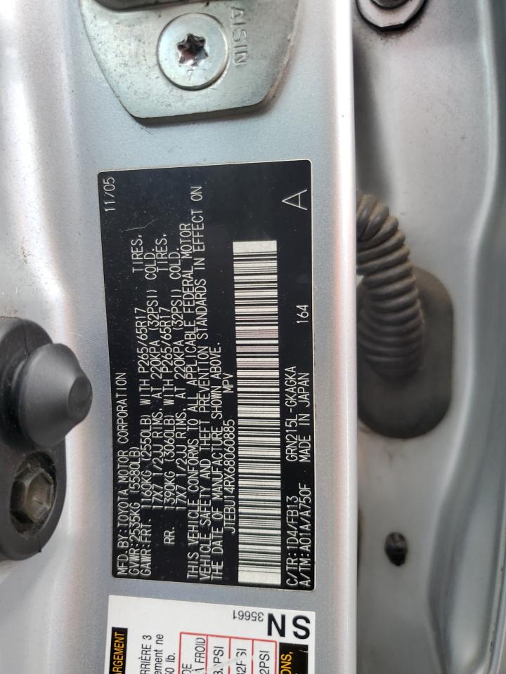 JTEBU14RX68060885 2006 Toyota 4Runner Sr5