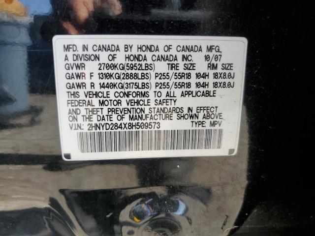2008 Acura Mdx Technology VIN: 2HNYD284X8H509573 Lot: 59139034
