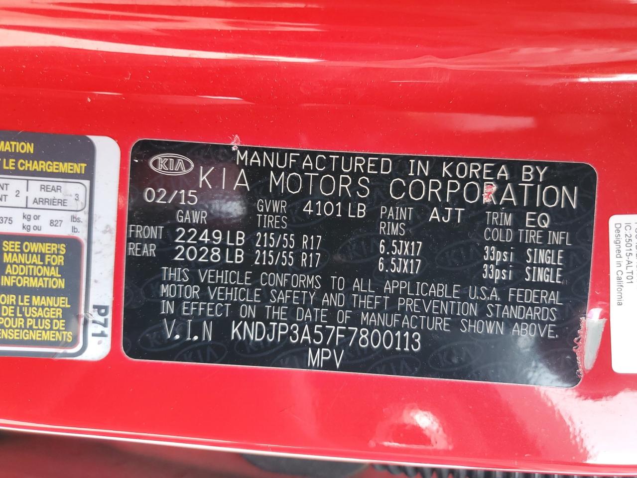 KNDJP3A57F7800113 2015 Kia Soul +