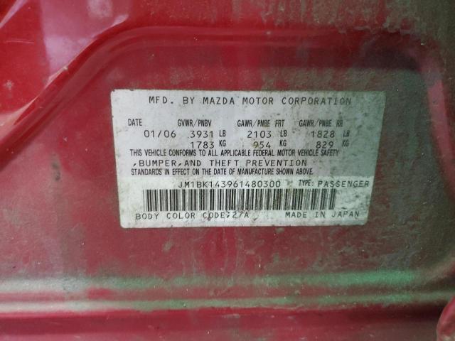 2006 Mazda 3 Hatchback VIN: JM1BK143961480300 Lot: 57846554