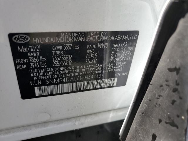 2021 Hyundai Santa Fe Limited VIN: 5NMS4DAL6MH344466 Lot: 59401184