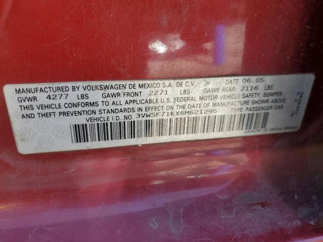 2006 Volkswagen Jetta 2.5 Option Package 1 VIN: 3VWSF71KX6M621295 Lot: 59830324